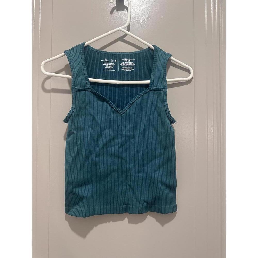 BoomBoom Jeans Women's Ribbed Tank Top Size S Teal Blue